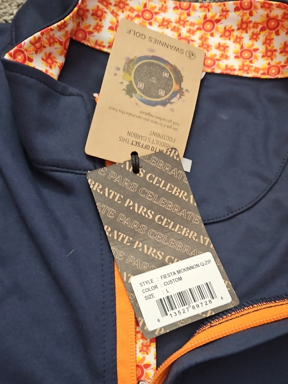 Swannies Golf Mens Large Blue 1/4 Zip Pullover FIESTA MCKINNON SZ L